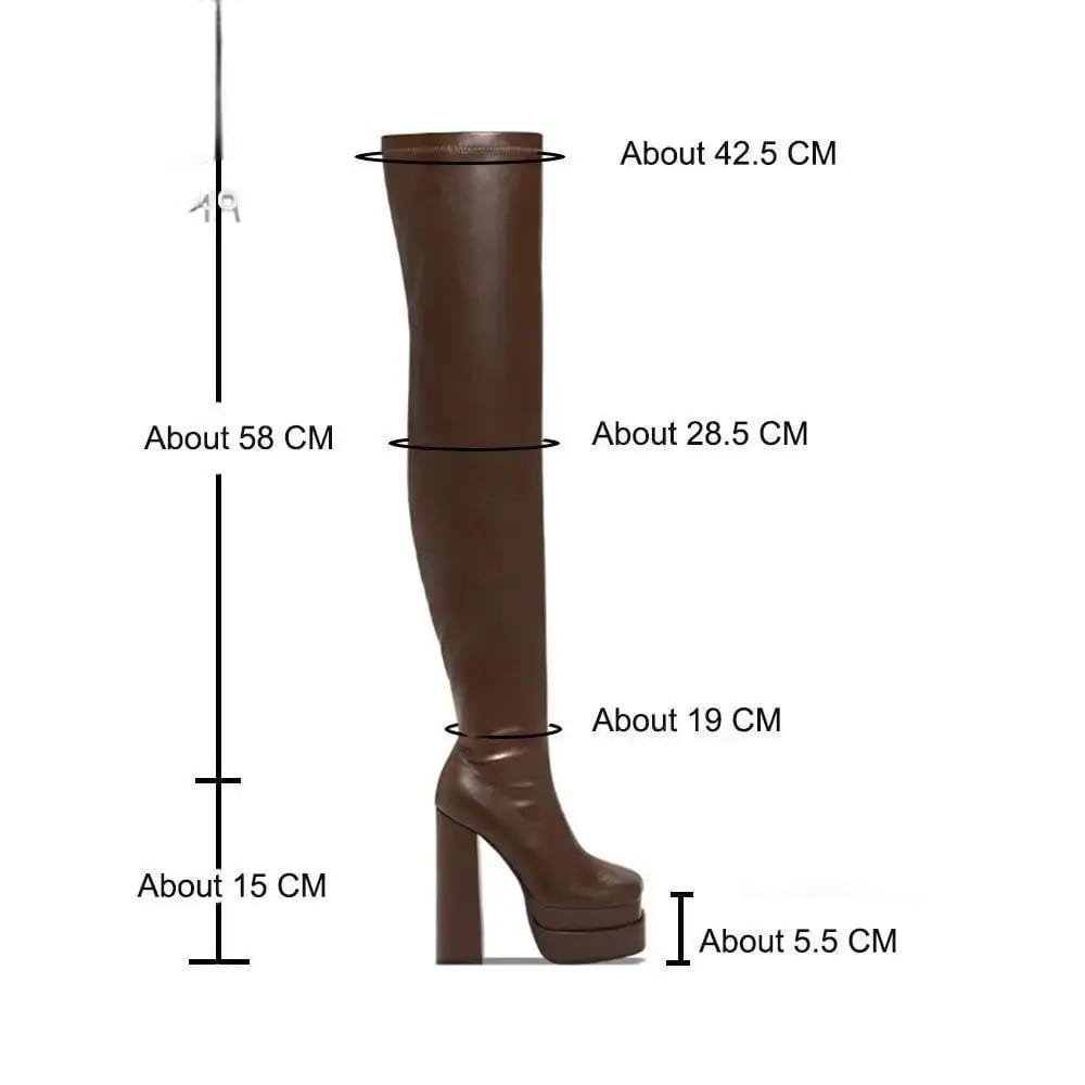 Bota Madamme Shan- cano longo em couro napa com elastano