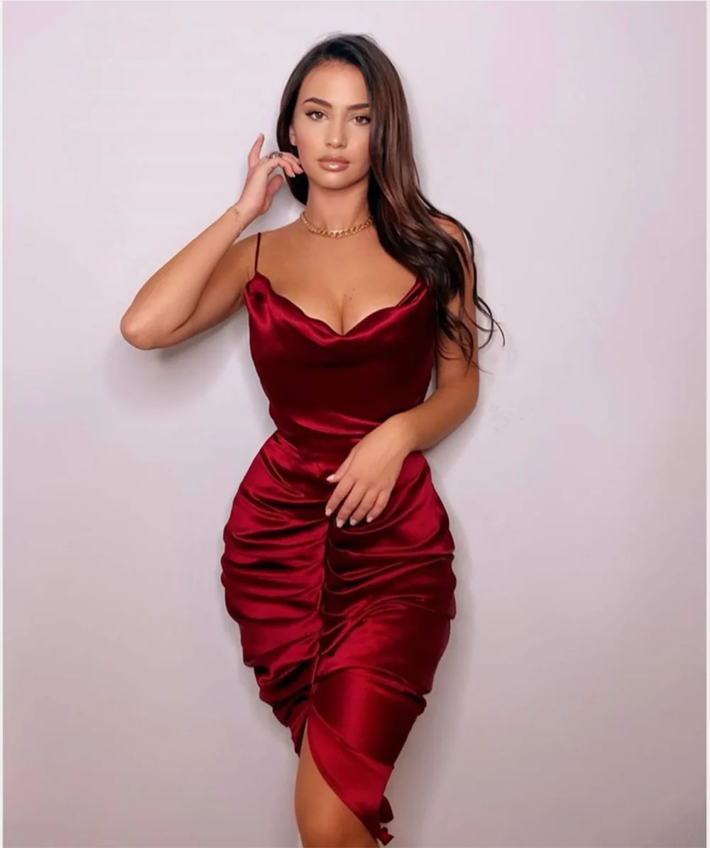 Vestido Riley Cetim Franzido