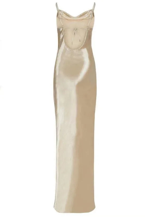 Vestido Metallic Longo Golden