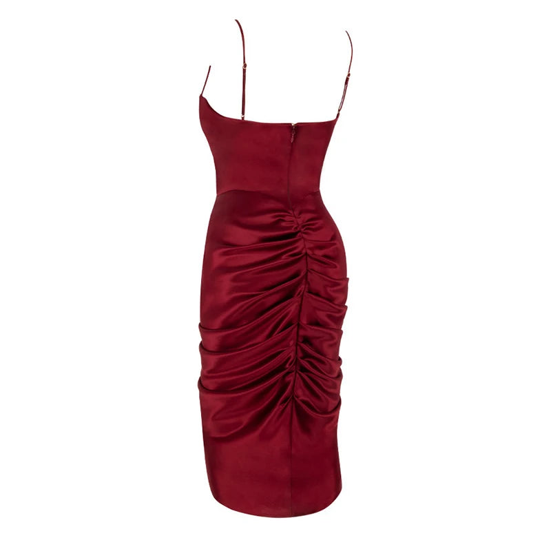 Vestido Riley Cetim Franzido