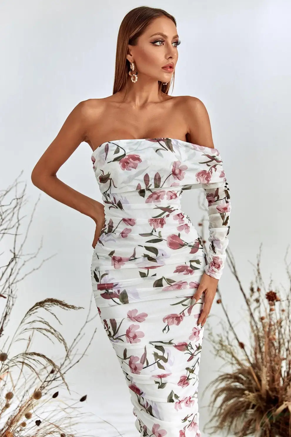 Vestido Long Animal Printed Jade