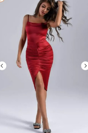 Vestido Riley Cetim Franzido