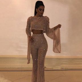 Conjunto  Glitter -Champagne