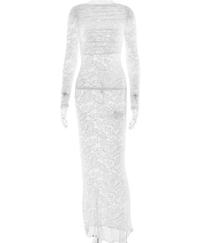 Vestido Longo- Renda Tiza