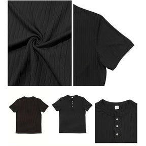 Camisa Masculina de Verão com Gola Henley