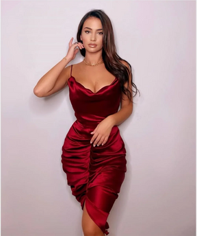 Vestido Riley Cetim Franzido