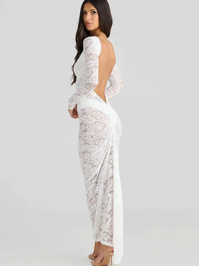 Vestido Longo- Renda Tiza