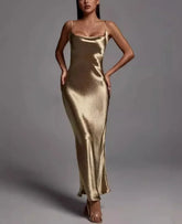 Vestido Metallic Longo Golden
