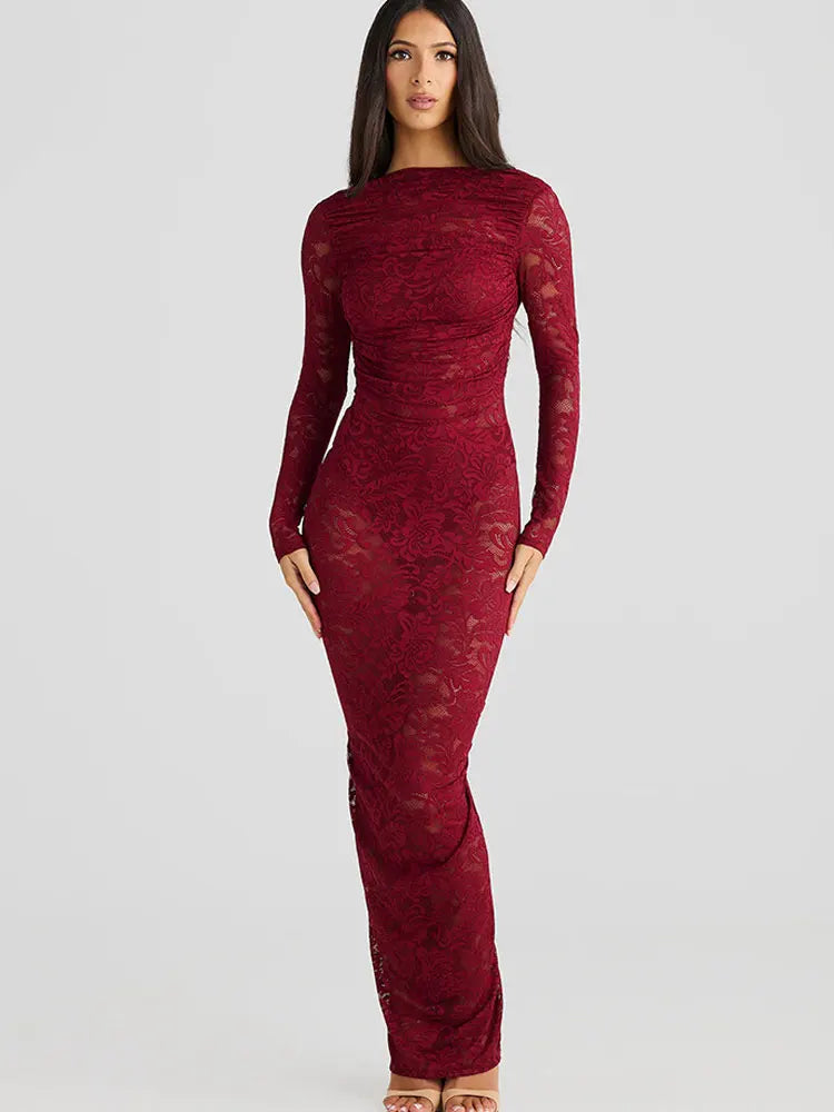 Vestido Longo- Renda Tiza