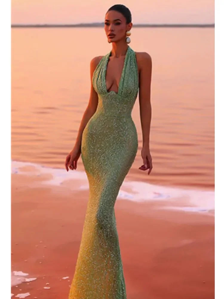 Vestido Longo Slim Sheath,