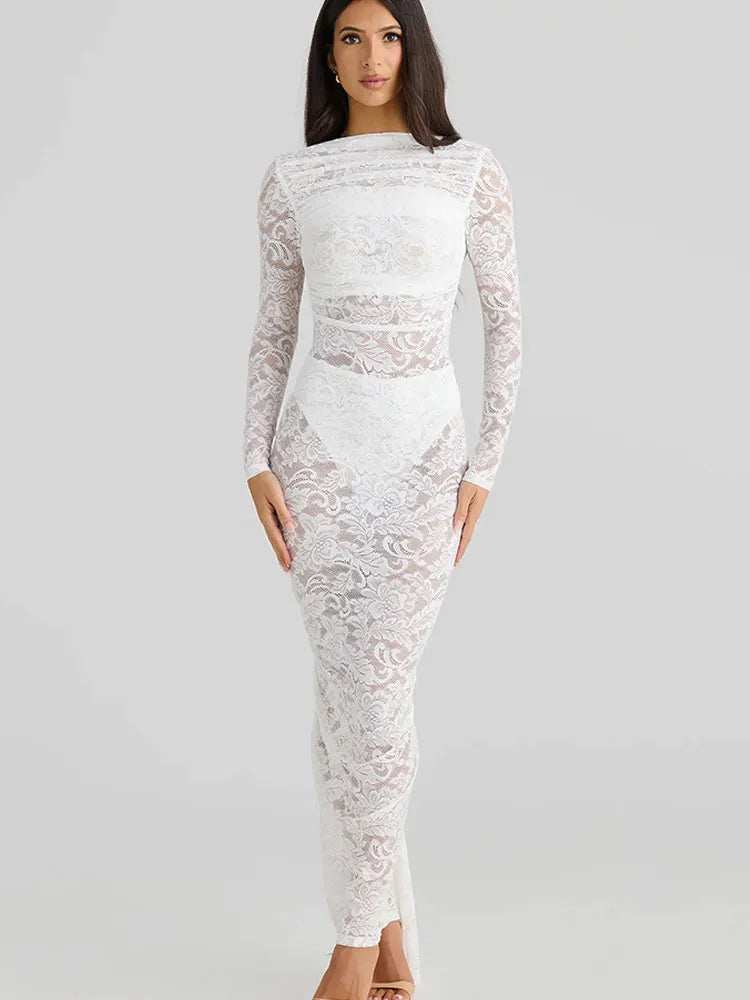 Vestido Longo- Renda Tiza