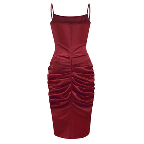 Vestido Riley Cetim Franzido