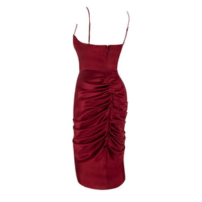 Vestido Riley Cetim Franzido