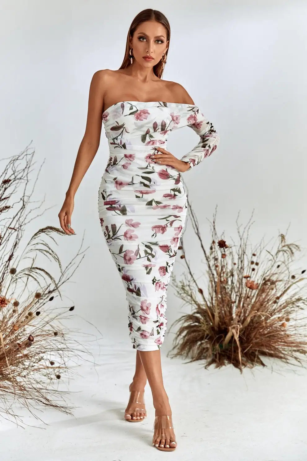 Vestido Long Animal Printed Jade