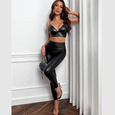 Calça de Couro Modeladora Elegante Peluciada Black - ROMANA SHOPPING