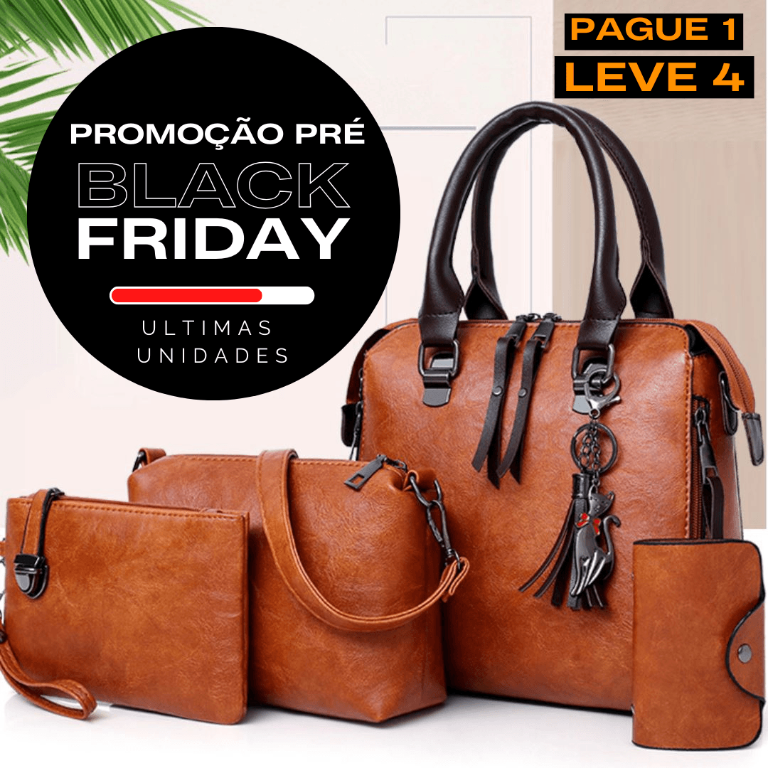 Bolsa De Couro Nature - Compre 1 Leve 4 - ROMANA SHOPPING
