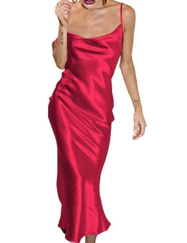 Vestido Longo Cetim de Alcinha - Plena Lohanna - ROMANA SHOPPING