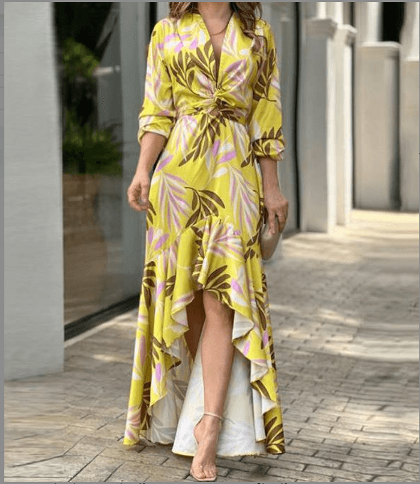 Vestido estampado Longo - ROMANA SHOPPING